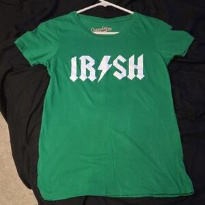 Crazy Dog T-Shirts Green 'IRISH' Graphic Tee